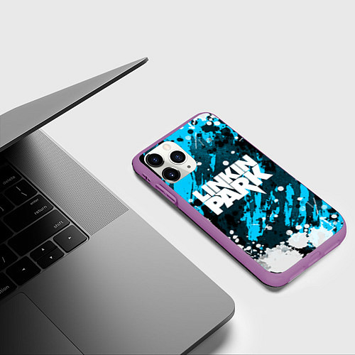 Чехол iPhone 11 Pro матовый Linkin Park / 3D-Фиолетовый – фото 3