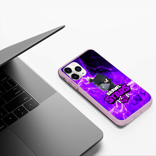 Чехол iPhone 11 Pro матовый BRAWL STARS CROW / 3D-Розовый – фото 3