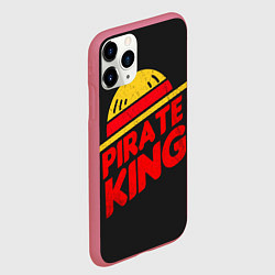 Чехол iPhone 11 Pro матовый One Piece Pirate King, цвет: 3D-малиновый — фото 2