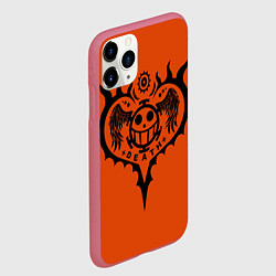 Чехол iPhone 11 Pro матовый One Piece, цвет: 3D-малиновый — фото 2