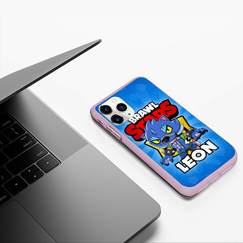 Чехол iPhone 11 Pro матовый BRAWL STARS WEREWOLF LEON / 3D-Розовый – фото 3