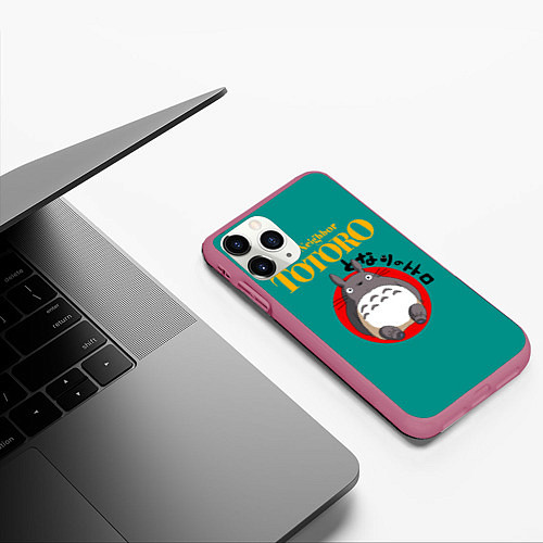 Чехол iPhone 11 Pro матовый Totoro / 3D-Малиновый – фото 3
