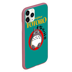 Чехол iPhone 11 Pro матовый Totoro, цвет: 3D-малиновый — фото 2