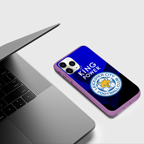 Чехол iPhone 11 Pro матовый Leicester City / 3D-Фиолетовый – фото 3