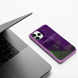 Чехол iPhone 11 Pro матовый Evangelion: 111, цвет: 3D-фиолетовый — фото 2
