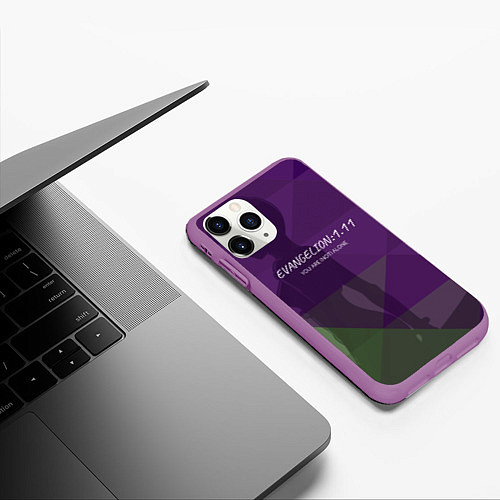 Чехол iPhone 11 Pro матовый Evangelion: 111 / 3D-Фиолетовый – фото 3