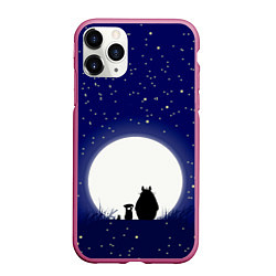 Чехол iPhone 11 Pro матовый Мой сосед Тоторо, цвет: 3D-малиновый