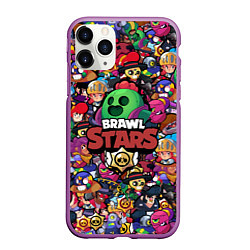 Чехол iPhone 11 Pro матовый BRAWL STARS SPIKE, цвет: 3D-фиолетовый