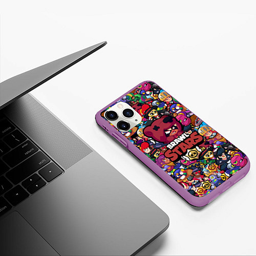 Чехол iPhone 11 Pro матовый BRAWL STARS NITA / 3D-Фиолетовый – фото 3