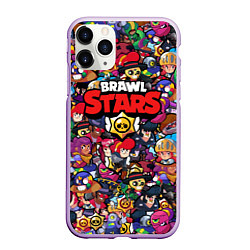 Чехол iPhone 11 Pro матовый ПЕРСОНАЖИ BRAWL STARS, цвет: 3D-сиреневый