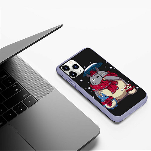 Чехол iPhone 11 Pro матовый My Neighbor Totoro / 3D-Светло-сиреневый – фото 3