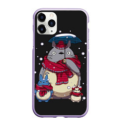 Чехол iPhone 11 Pro матовый My Neighbor Totoro, цвет: 3D-светло-сиреневый