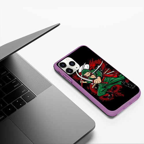 Чехол iPhone 11 Pro матовый One Piece / 3D-Фиолетовый – фото 3