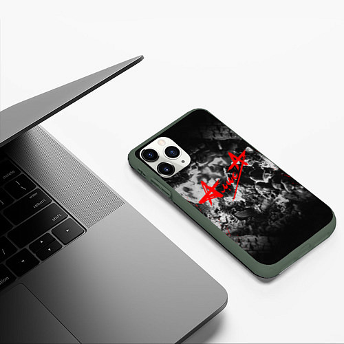 Чехол iPhone 11 Pro матовый АлисА / 3D-Темно-зеленый – фото 3