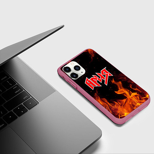 Чехол iPhone 11 Pro матовый АРИЯ / 3D-Малиновый – фото 3