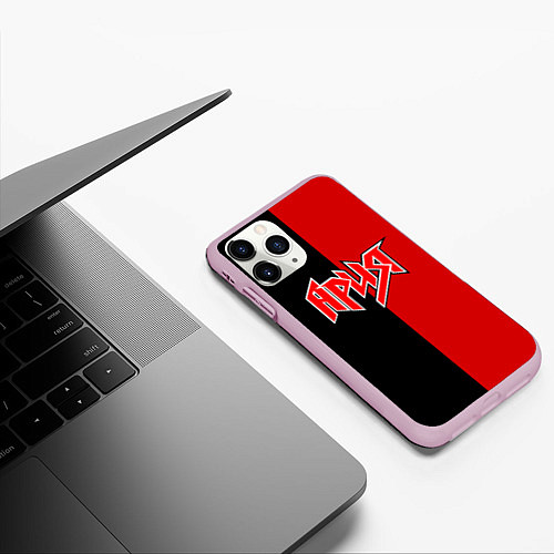 Чехол iPhone 11 Pro матовый АРИЯ / 3D-Розовый – фото 3