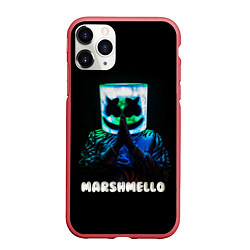 Чехол iPhone 11 Pro матовый Marshmello, цвет: 3D-красный