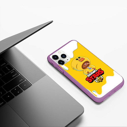 Чехол iPhone 11 Pro матовый BRAWL STARS SALLY LEON / 3D-Фиолетовый – фото 3