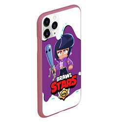 Чехол iPhone 11 Pro матовый BRAWL STARS BIBI, цвет: 3D-малиновый — фото 2