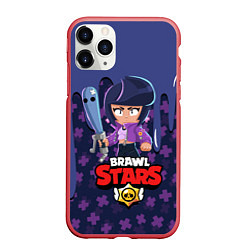 Чехол iPhone 11 Pro матовый BRAWL STARS BIBI, цвет: 3D-красный