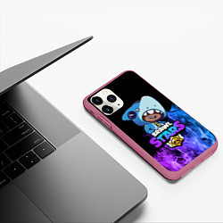 Чехол iPhone 11 Pro матовый Brawl Stars LEON SHARK, цвет: 3D-малиновый — фото 2