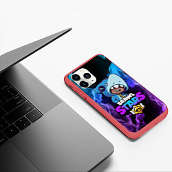 Чехол iPhone 11 Pro матовый Brawl Stars LEON SHARK, цвет: 3D-красный — фото 2