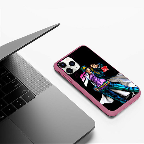 Чехол iPhone 11 Pro матовый JOJOS BIZARRE ADVENTURE / 3D-Малиновый – фото 3