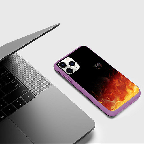 Чехол iPhone 11 Pro матовый Ведьмак сериал / 3D-Фиолетовый – фото 3