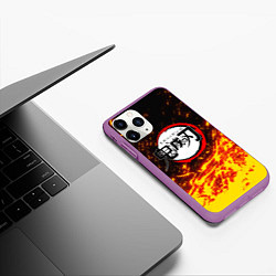 Чехол iPhone 11 Pro матовый KIMETSU NO YAIBA, цвет: 3D-фиолетовый — фото 2