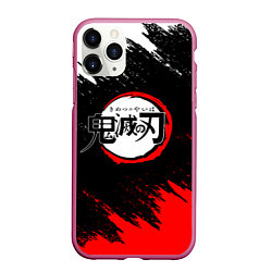 Чехол iPhone 11 Pro матовый KIMETSU NO YAIBA, цвет: 3D-малиновый