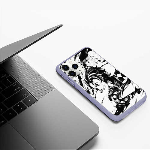 Чехол iPhone 11 Pro матовый KIMETSU NO YAIBA / 3D-Светло-сиреневый – фото 3