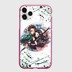 Чехол iPhone 11 Pro матовый KIMETSU NO YAIBA, цвет: 3D-малиновый