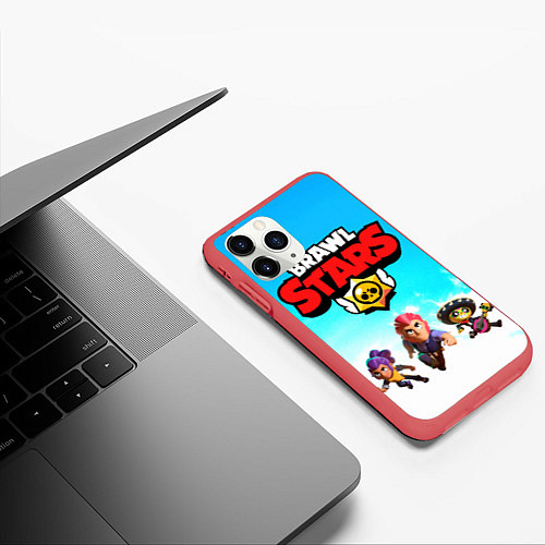 Чехол iPhone 11 Pro матовый Brawl stars / 3D-Красный – фото 3