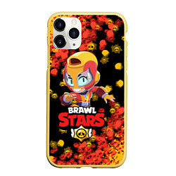 Чехол iPhone 11 Pro матовый BRAWL STARS MAX, цвет: 3D-желтый