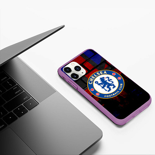 Чехол iPhone 11 Pro матовый Chelsea / 3D-Фиолетовый – фото 3