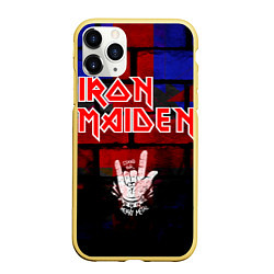 Чехол iPhone 11 Pro матовый Iron Maiden, цвет: 3D-желтый