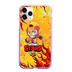 Чехол iPhone 11 Pro матовый BRAWL STARS MAX, цвет: 3D-сиреневый