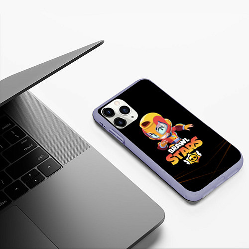 Чехол iPhone 11 Pro матовый BRAWL STARS MAX / 3D-Светло-сиреневый – фото 3