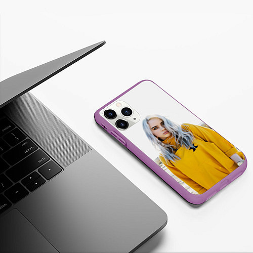 Чехол iPhone 11 Pro матовый BILLIE EILISH / 3D-Фиолетовый – фото 3