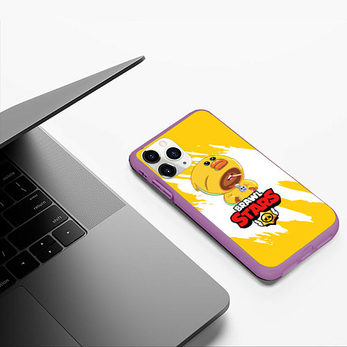 Чехол iPhone 11 Pro матовый BRAWL STARS SALLY LEON / 3D-Фиолетовый – фото 3