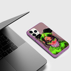 Чехол iPhone 11 Pro матовый BILLIE EILISH, цвет: 3D-фиолетовый — фото 2