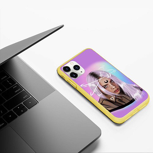 Чехол iPhone 11 Pro матовый BILLIE EILISH / 3D-Желтый – фото 3