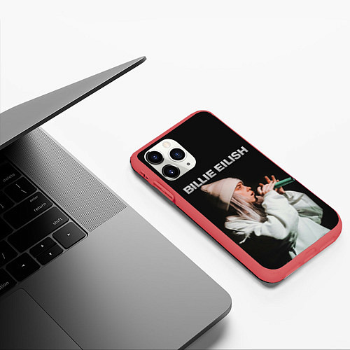 Чехол iPhone 11 Pro матовый BILLIE EILISH / 3D-Красный – фото 3