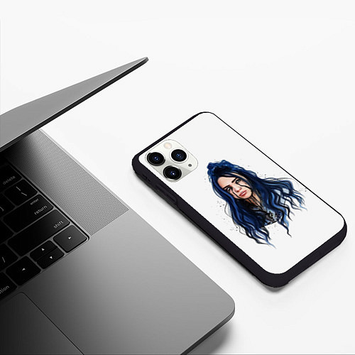 Чехол iPhone 11 Pro матовый BILLIE EILISH / 3D-Черный – фото 3