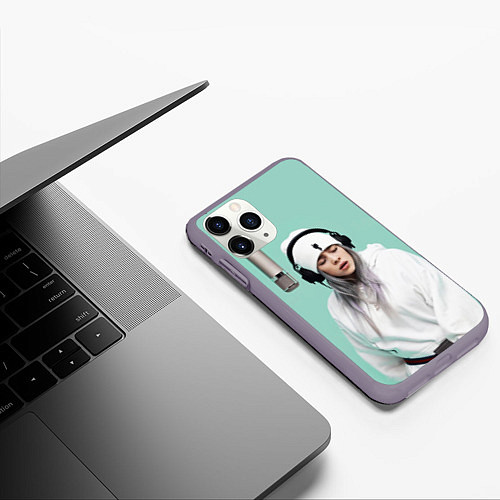 Чехол iPhone 11 Pro матовый BILLIE EILISH / 3D-Серый – фото 3