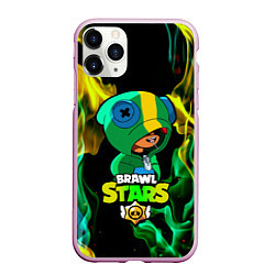 Чехол iPhone 11 Pro матовый Brawl Stars LEON, цвет: 3D-розовый