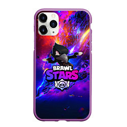 Чехол iPhone 11 Pro матовый BRAWL STARS CROW, цвет: 3D-фиолетовый