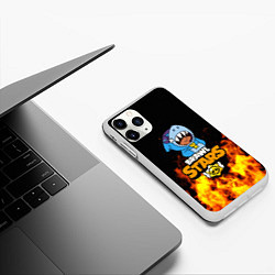 Чехол iPhone 11 Pro матовый BRAWL STARS LEON SHARK, цвет: 3D-белый — фото 2