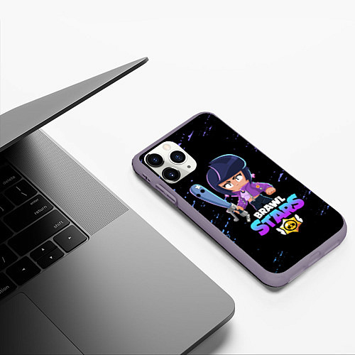 Чехол iPhone 11 Pro матовый BRAWL STARS BIBI / 3D-Серый – фото 3