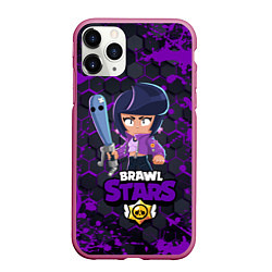 Чехол iPhone 11 Pro матовый BRAWL STARS BIBI, цвет: 3D-малиновый